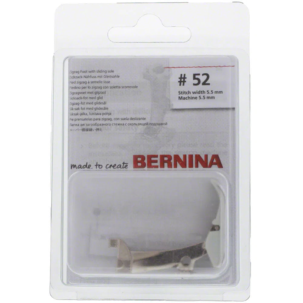 BERNINA #52 Zigzag Foot w/ Non-Stick Sole for New Style Models #008477.74.00-Presser Feet/Adapters