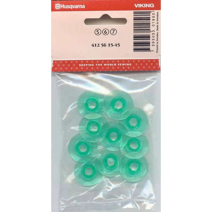 Green Bobbins for Husqvarna Viking Sewing Machine #4131825-45