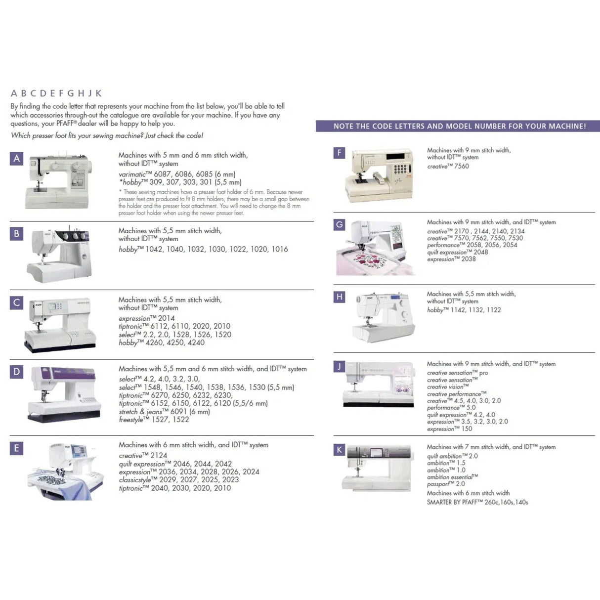 PFAFF Knit-Edge Foot part # 820790096 FITS ALL