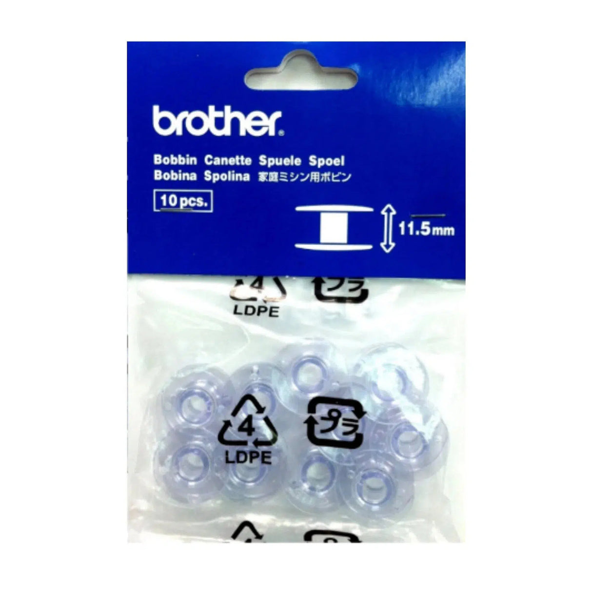 Brother SA156 11.5mm Class 15 Brother Bobbins, 10-Pack