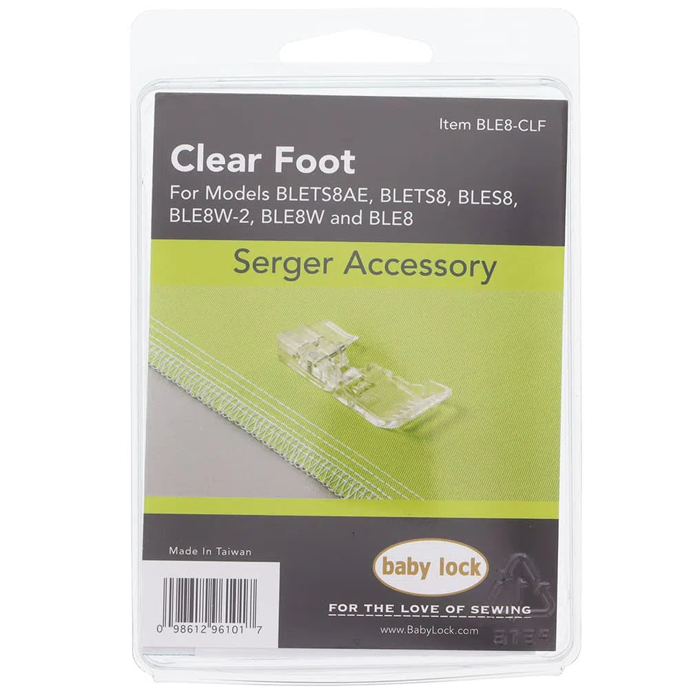 Baby Lock Clear Foot Serger Accessory #BLE8-CLF for BLS8, BLETS8, BLE8